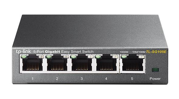 [6935364022037] 6935364022037 TP-Link TL-SG105E 5-Port Gigabit Desktop Easy Smart Switch, 5 10/100/1000Mbps RJ45 Ports, MTU/Port/Tag-based VLAN, QoS, IGMP Snooping