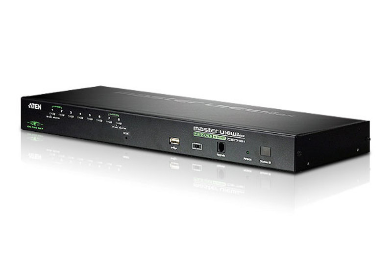 [4710423776715] 4710423776715 Aten 8 Port Rackmount USB-PS/2 VGA KVMP Over IP Switch with USB 2.0 Hub and Daisy Chain