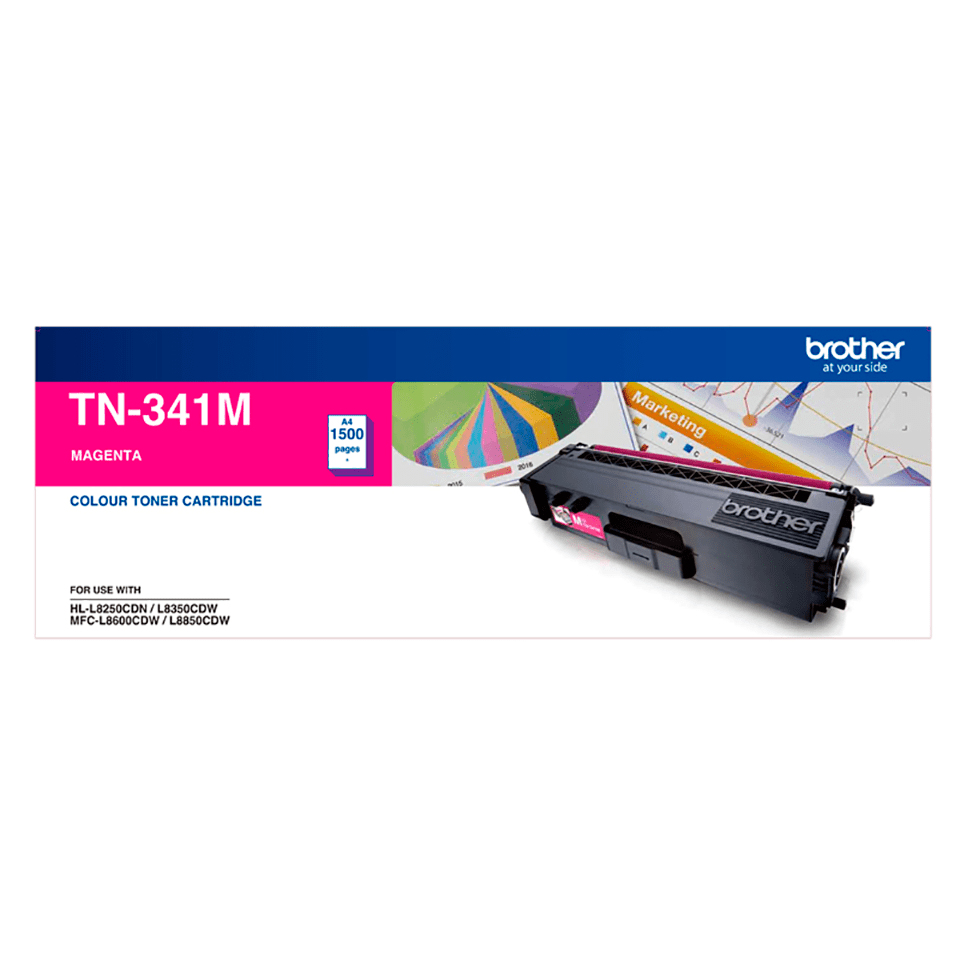 [4977766733960] 4977766733960 Brother TN-341M Colour Laser Toner-Standard Magenta, HL-L8250CDN/8350CDW MFC-L8600CDW/L8850CDW - 1500Pages