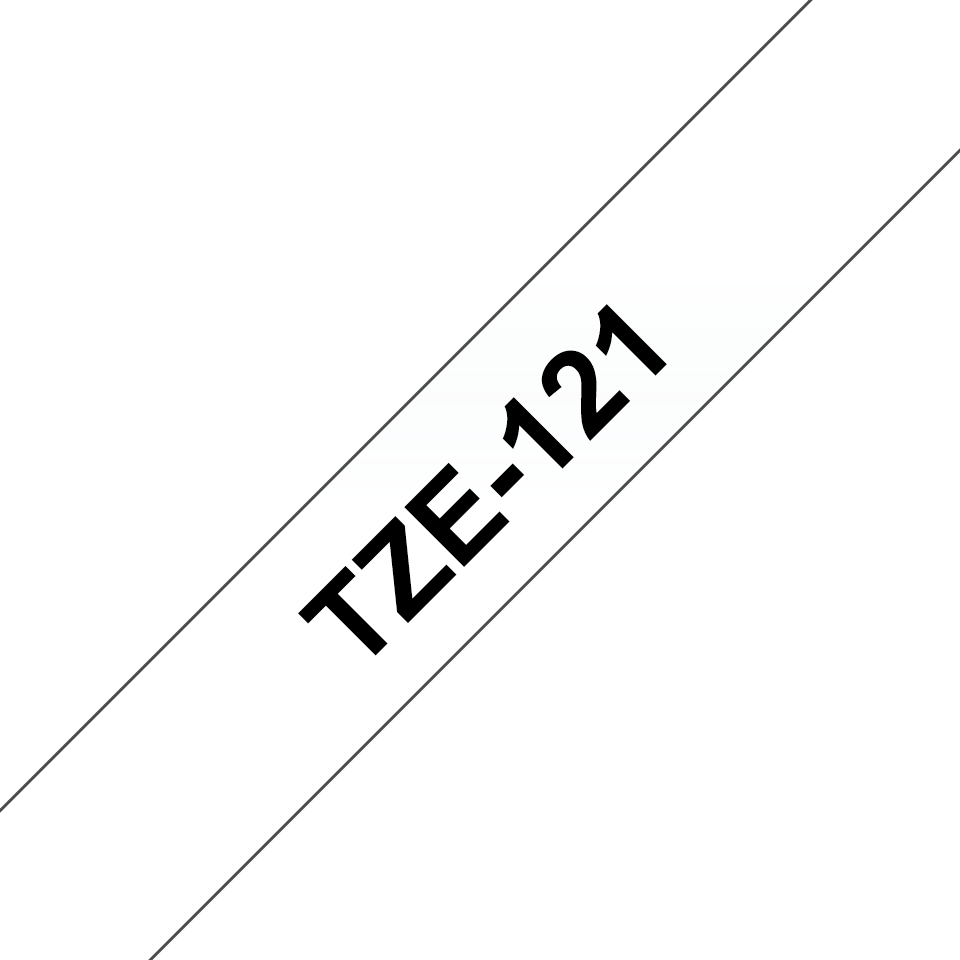 [4977766680851] 4977766680851 Brother TZ-121, 9MM Black Tape Black on Clear