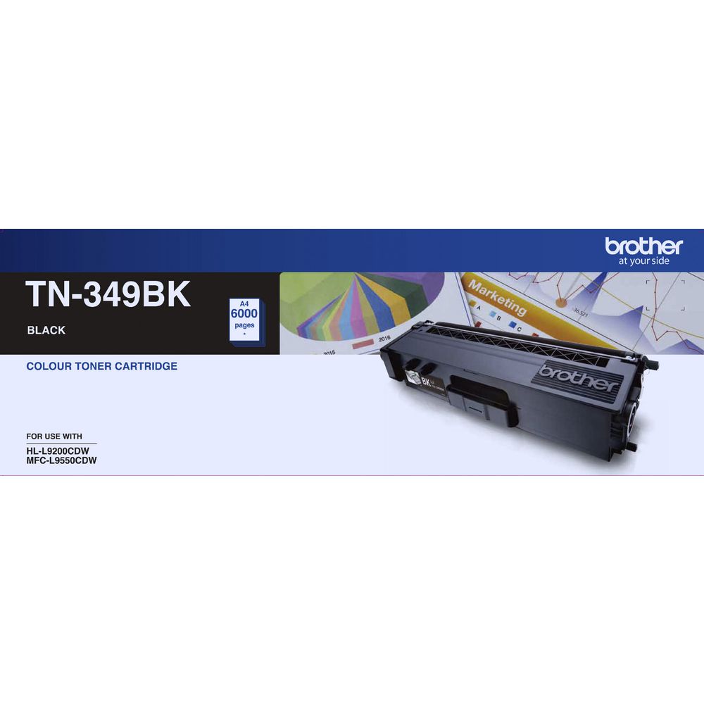 [4977766734028] Brother TN-349BK Super High Yield Black Toner- HL-L9200CDW MFC-L9550CDW - 6000Pages