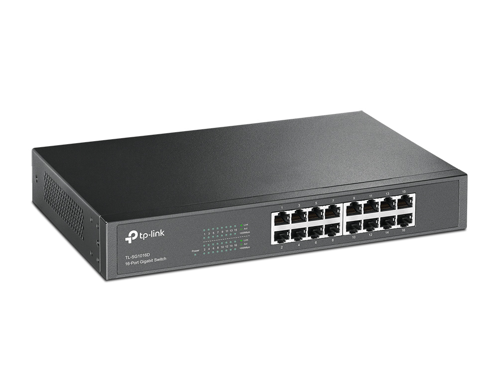 [6935364020613] 6935364020613 TP-Link TL-SG1016D 16-Port Gigabit Desktop/Rackmount Unmanaged Switch Energy-efficient Supports MAC Plugplay 32Gbps Switching Capacity