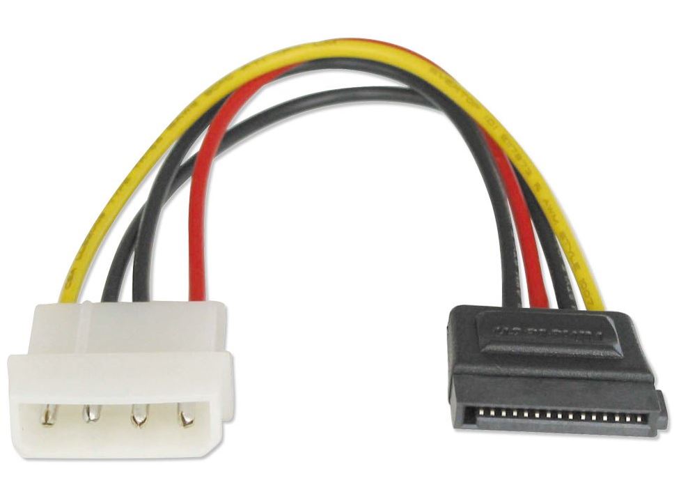 [9320201000441] 9320201000441 Astrotek SATA Power Cable 15cm 4 pins Male to 15 pins Female 18AWG RoHS LS