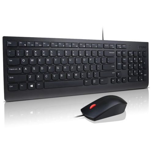 [190725477048] LENOVO Essential Wired Keyboard and Mouse Combo Full Keyboard Multimedia HotKey Height Adjustable Keyboard Wired Mouse Optical 1000DPI