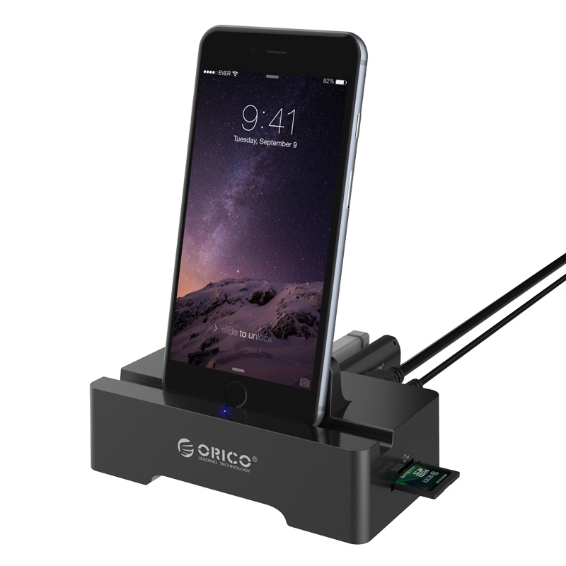 [6954301128212] 6954301128212 ORICO 3 Port USB2.0 Docking Station of Cellphone and PAD for SD  TF with 1M USB3.0