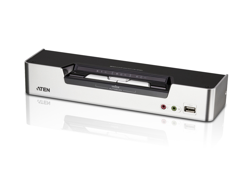 [4710423779679] 4710423779679 Aten Desktop KVMP Switch 2 Port Dual Display DVI Dual Link w/ audio, 2x Custom KVM Cables Included, 2x USB Port, Selection Via Front Panel