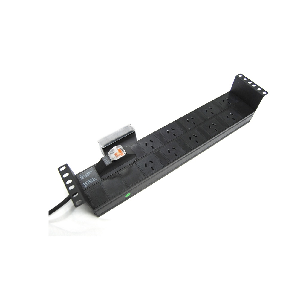 [3968876592456] 3968876592456 PowerShield Horizontal PDU with 10A Aus Input plug, 10 x ANZ 10Amp outlets, 2U, circuit breaker, efficient power distribution