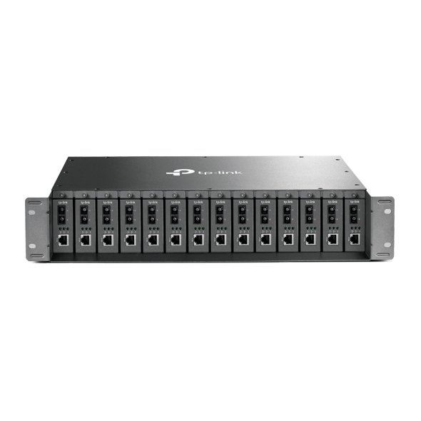 [6935364030384] 6935364030384 TP-Link MC1400 19" 2U Rackmount Chassis for 14-Slot Media Converters, Redundant Power Supply, Hot-Swappable, Mounted,Two Cooling Fans