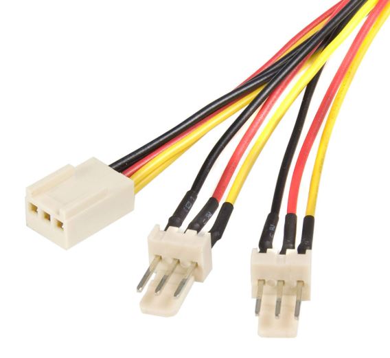 [9320201002063] 9320201002063 Astrotek Fan Power Cable 20cm - 2x3pin Male to 3 pins Female - for Computer PC Cooler Extension Connectors Black Sleeved