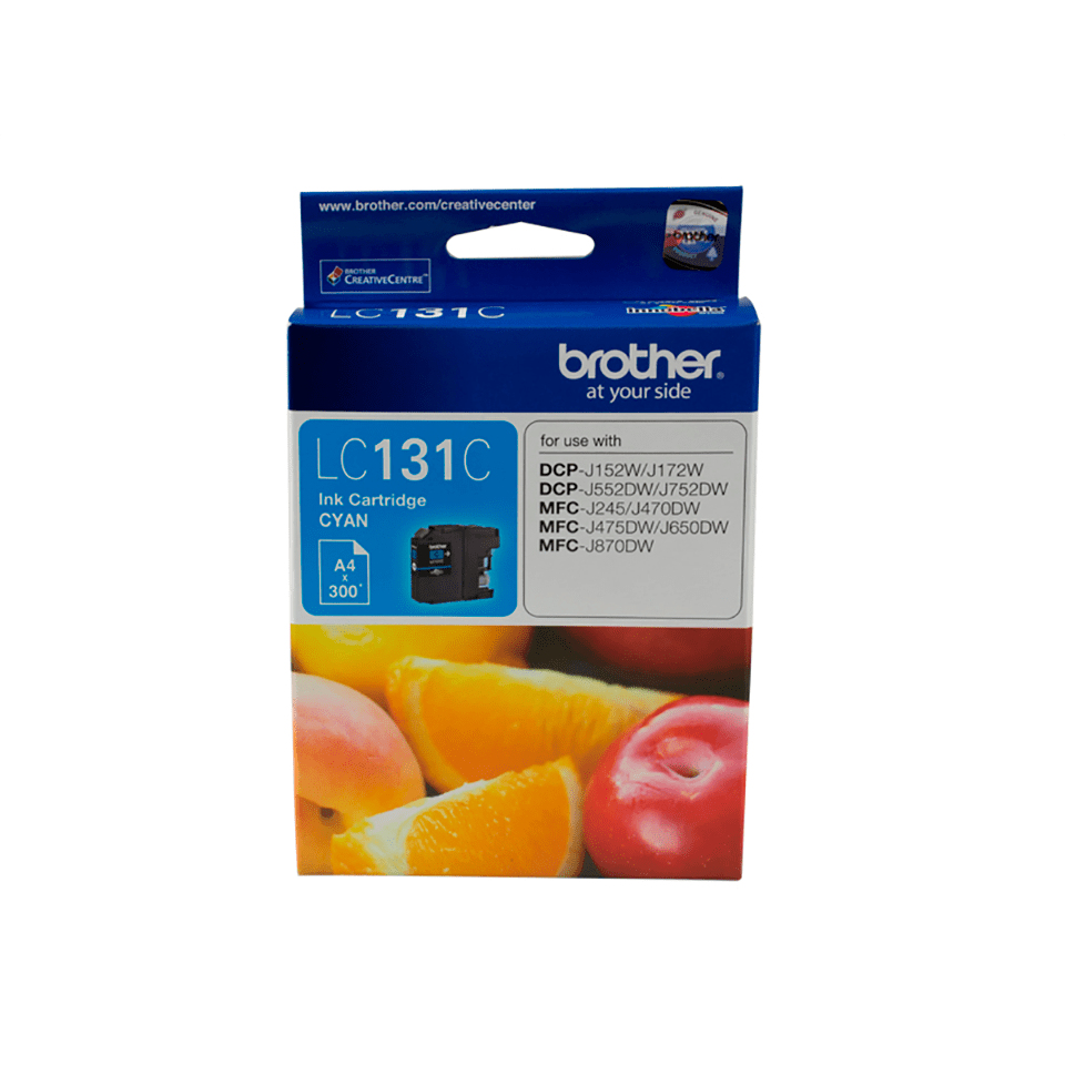 [4977766724937] 4977766724937 Brother LC-131C  Cyan Ink Cartridge - to suit DCP-J152W/J172W/J552DW/J752DW/MFC-J245/J470DW/J475DW/J650DW/J870DW - up to 300 pages