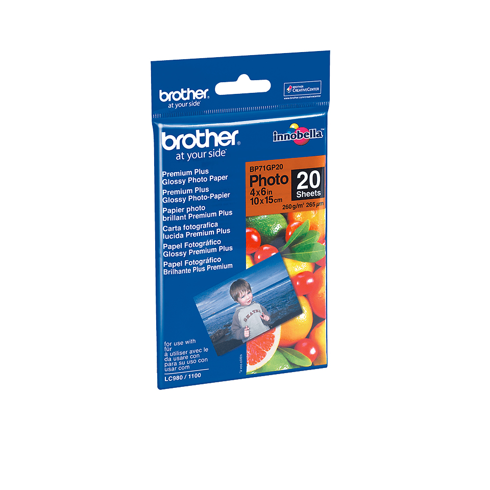 [4977766660808] 4977766660808 Brother 6x4 Prem Gloss Paper 20Pk,  260 GSM (LS)