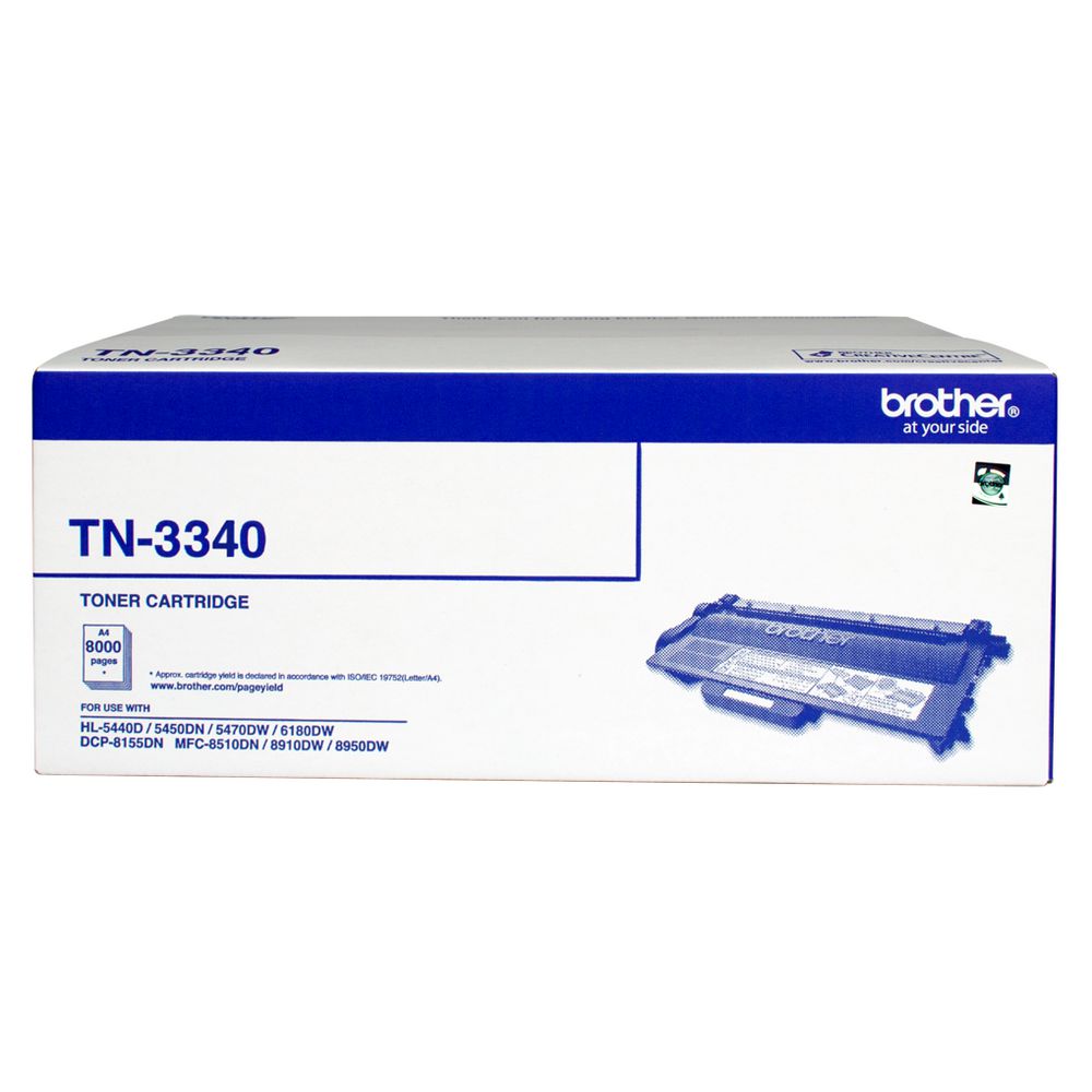 [4977766709613] Brother TN-3340 Mono Laser toner - High yield - HL-5440D/5450DN/5470DW/6180DW  MFC-8510DN/8910DW/8950DW  DCP-8155DN-  up to 8000 pages