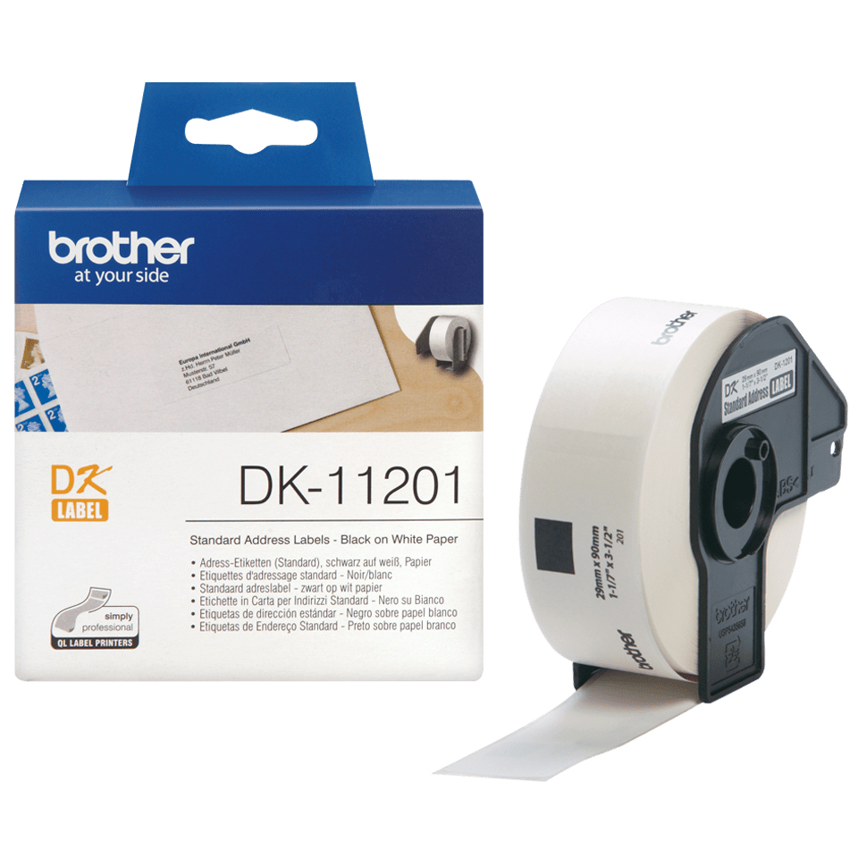 [4977766628112] 4977766628112 WHITE STANDARD ADDRESS LABELS, 29MM X 90MM 400 LABELS PER ROLL Brother White Standa