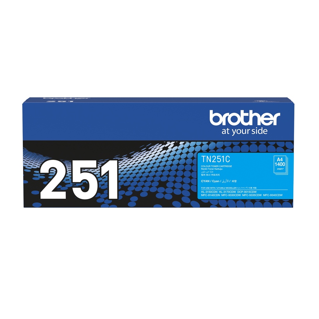 [4977766718851] 4977766718851 Brother TN-251C CYAN TONER CARTRIDGE TO SUIT HL-3150CDN/3170CDW/MFC-9140CDN/9330CDW/9335CDW/9340CDW /DCP-9015CDW(1,400 Pages)