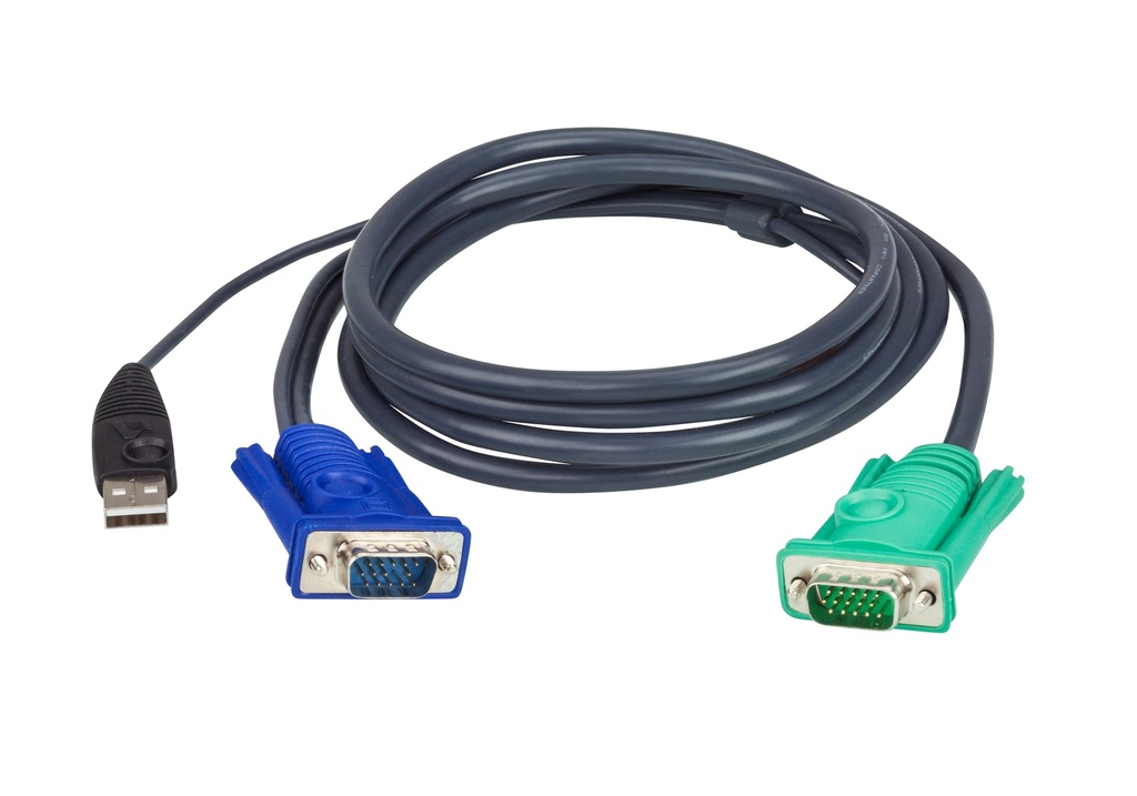 [4710423772557] 4710423772557 Aten KVM Cable 1.8m with VGA  USB to 3in1 SPHD