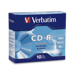 [23942949350] 23942949350 Verbatim CD-R 700MB 10Pk Slim Case 52x