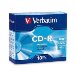 [23942949350] Verbatim CD-R 700MB 10Pk Slim Case 52x