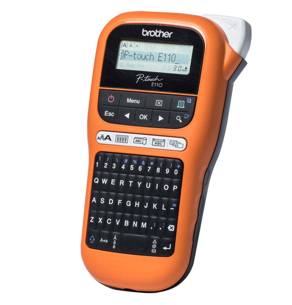 [4977766776530] Brother PT-E110VP PORTABLE P TOUCH LABELLER SUITABLE FOR ELECTRICIANS/TRADESMEN 3.5-12MM TZE TAPE MODEL