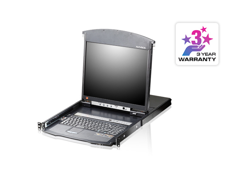 [4719264642616] 4719264642616 Aten 8 Port Dual Rail CAT5 LCD KVM over IP Switch w/ Daisy Chain 19" LED-Backlit LCD Monitor,Touchpad, PS/2-USB, Local/Remote Share Access, Rackmount