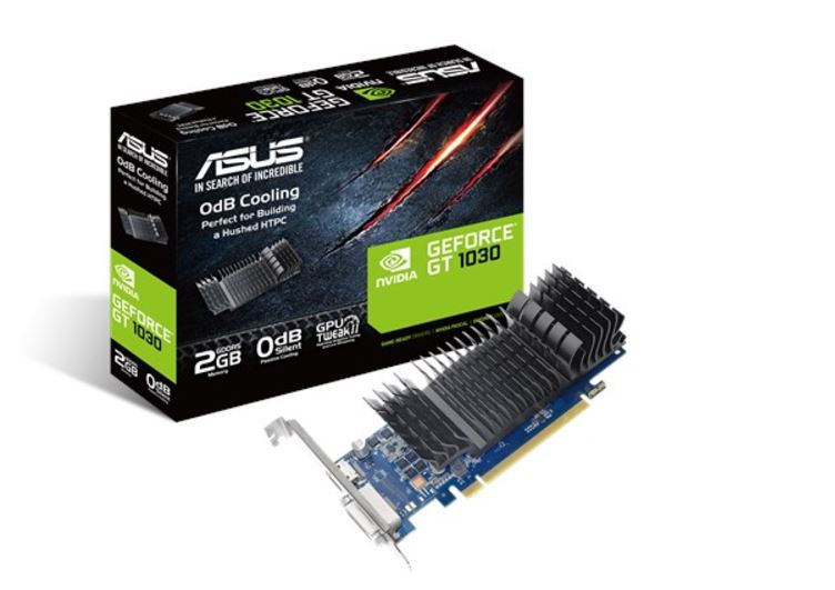[4712900743333] ASUS nVidia GeForce GT1030-SL-2G-BRK 2GB GDDR5 Low Profile Graphics Card with Bracket For Silent HTPC Build (With I/O Port Brackets)