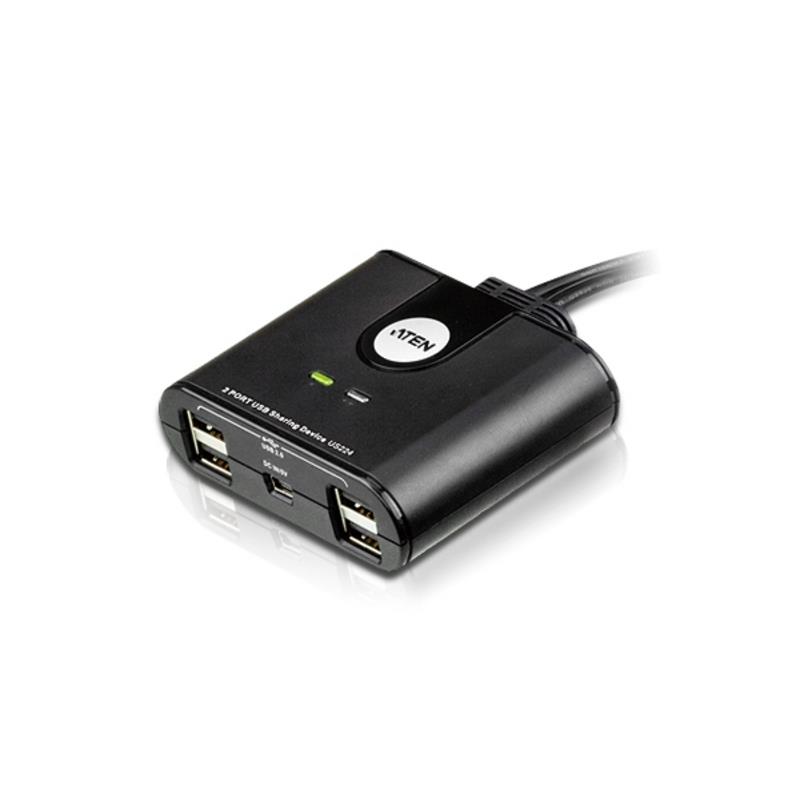 [4710423778764] 4710423778764 Aten Peripheral Switch 2x4 USB 2.0, 2x PC, 4x USB 2.0 Ports, Remote Port Selector, Plug and Play, Hot Pluggable