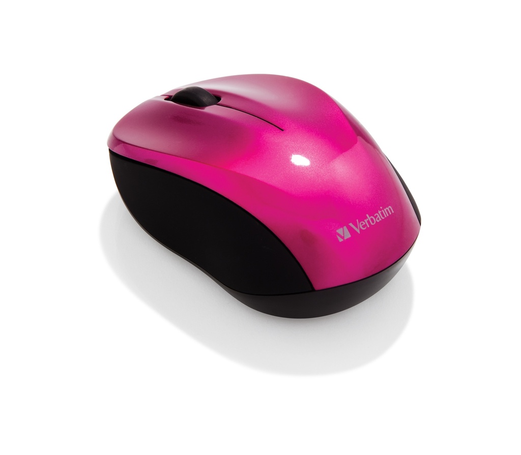 [23942490432] 23942490432 Verbatim GO Nano Hot Pink Mouse 2.4GHz Wireless Optical, Ultra Compact, 3 Buttons, 1600dpi, Nano Receiver