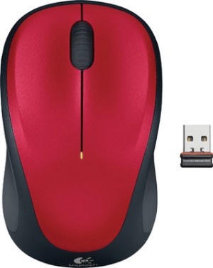 [97855092137] 97855092137 Logitech M235 Wireless Mouse Red Contoured design Glossy Comfort Grip Advanced Optical Tracking 1-year battery life