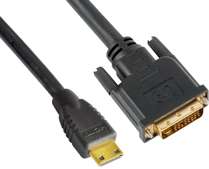 [9320301001478] 9320301001478 Astrotek Mini HDMI to DVI Cable 60cm - 19 pins Male to 24+1 pins Male 30AWG OD6.0mm Gold Plated Black PVC Jacket RoHS LS ~CBAT-MINIHDMIDVI-1.4