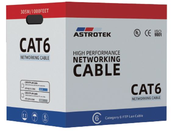 [9320101100555] Astrotek CAT6 FTP Cable 305m Roll - Grey White Full 0.55mm Copper Solid Wire Ethernet LAN Network 23AWG 0.55cu 2x4p PVC Jacket