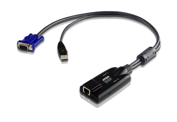 [4710423775732] 4710423775732 Aten KVM Cable Adapter with RJ45 to VGA  USB, Supports Virtual Media
