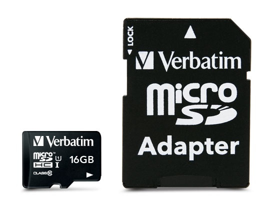 [23942440826] 23942440826 Verbatim Micro SDHC 16GB (Class 10) with Adaptor Up to 45MB/Sec 300X read speed