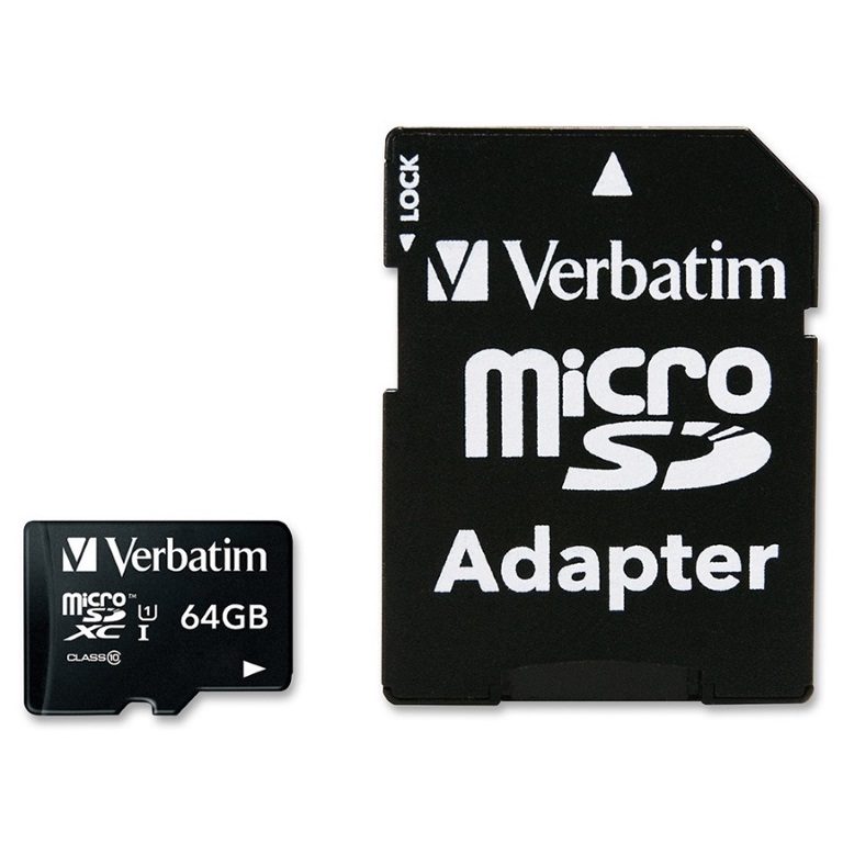 [23942440840] Verbatim 64GB Micro SDXC Card Class 10 UHS-I With Adaptor Up to 45MB/Sec 300X read speed