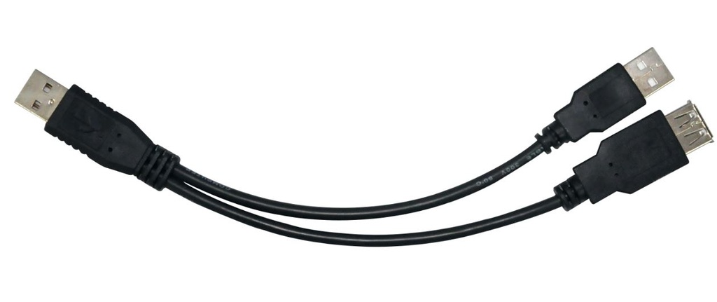 [9320200612645] 9320200612645 Astrotek USB 2.0 Y Splitter Cable 30cm - Type A Male to Type A Male + Type A Female Black Colour Power Adapter Hub Charging