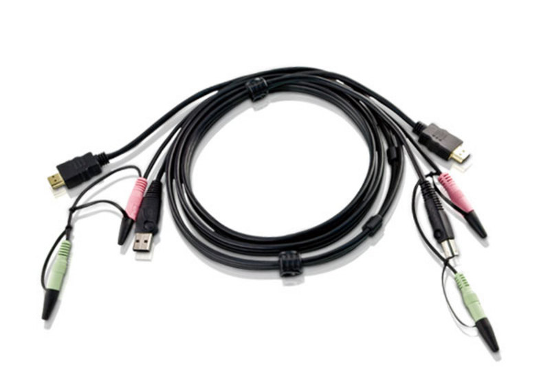 [4710423776838] Aten KVM Cable 1.8m with HDMI, USB  Audio to HDMI, USB  Audio