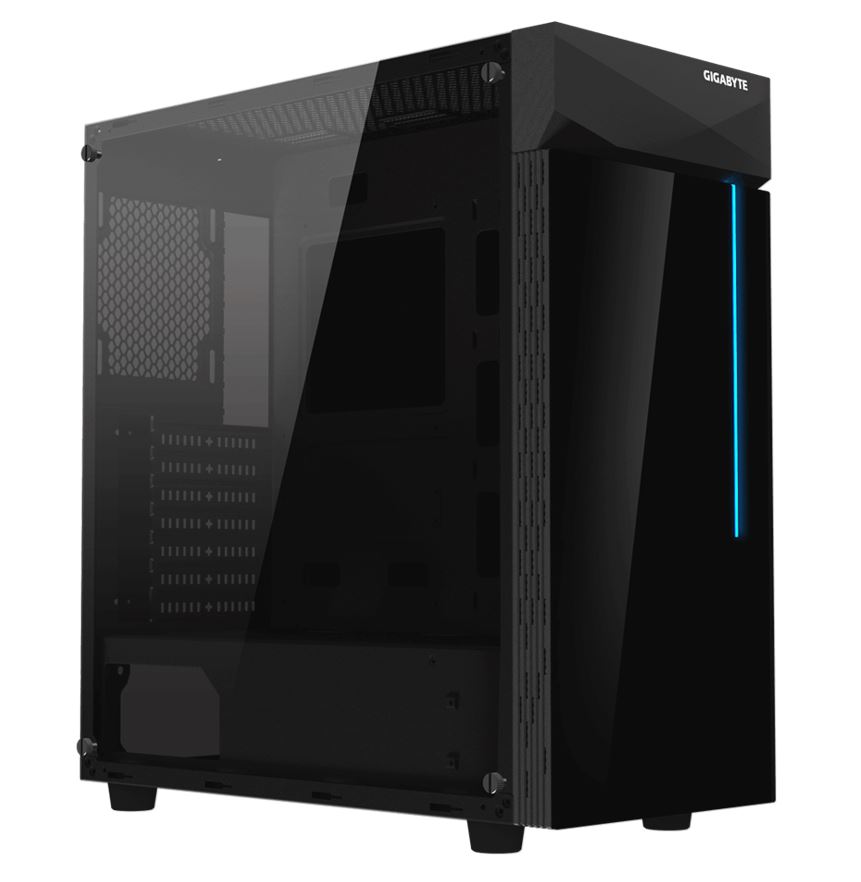 [4719331551247] Gigabyte C200 RGB Tempered Glass ATX Mid-Tower PC Gaming Case 2x3.5" 2x2.5" 2xUSB3.0 Detachable Dust Filter Liquid Cooling PSU Shroud Design(BLACK)