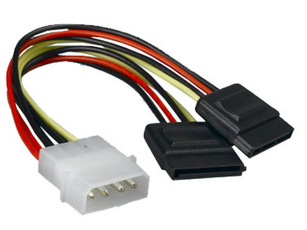 [9320201000519] 9320201000519 Astrotek Internal Power to SATA Molex Cable - 4 pins to 2x 15 pins 18AWG RoHS