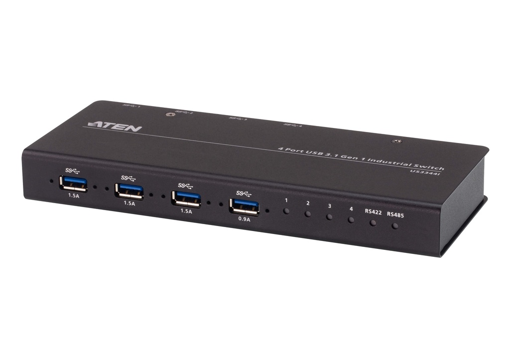 [4719264647574] 4719264647574 Aten Industrial Peripheral Switch 4x4 USB 3.1 Gen1, 4x Devices, 4x USB 3.1 Gen1 Ports, Remote Port Selector, Supports RS-422/RS485 Remote Controller