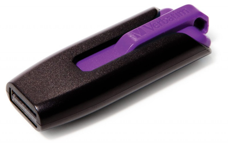[23942491804] 23942491804 Verbatim 16GB V3 USB3.0 Violet Store'n'Go V3; Rectractable USB Storage Drive Memory Stick