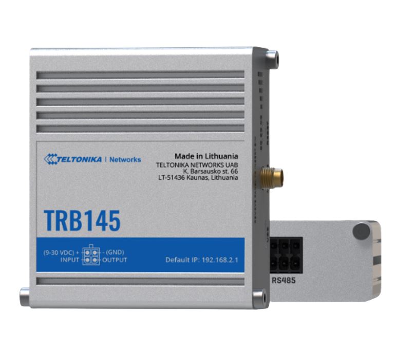 [4779027312415] 4779027312415 Teltonika TRB145 Industrial Rugged LTE RS485 Gateway, 4G/LTE (Cat 1), Equipped with RS485, Compatible with Industrial DNP3, PSU included