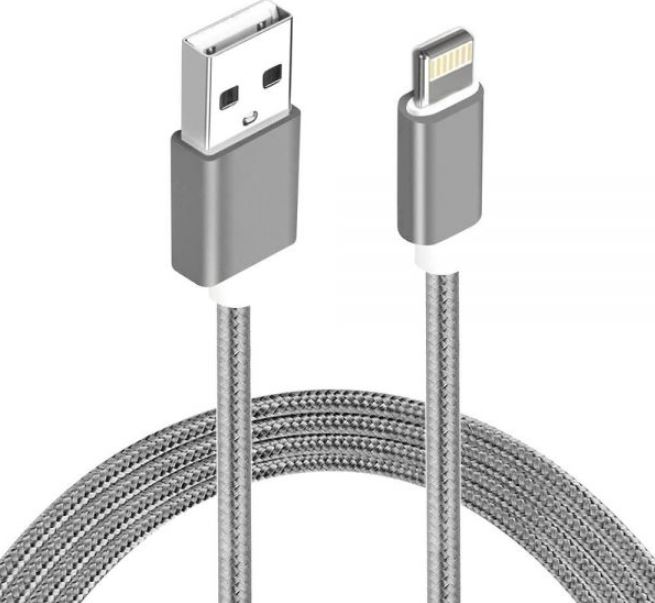 [9320422518909] 9320422518909 Astrotek 1m USB Lightning Data Sync Charger Grey White Color Cable for iPhone 7S 7 Plus 6S 6 Plus 5 5S iPad Air Mini iPod