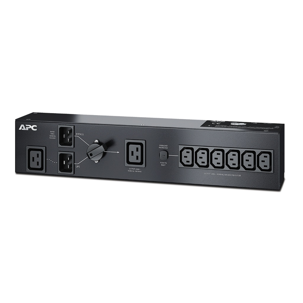 [731304266747] 731304266747 APC Service Bypass PDU, 2U, 3000VA Load Capacity, 230V/16A Input, 1x IEC C19  6x IEC C13 Outlets