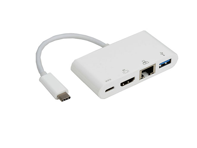 [9341756012062] 9341756012062 8Ware 4-in-One Dock USB-C to HDMI + USB3.0 + Gigabit LAN Ethernet + 60W PD Charging Port for iPad Pro MacBook Air Samsung Galaxy MS Surface Dell XPS
