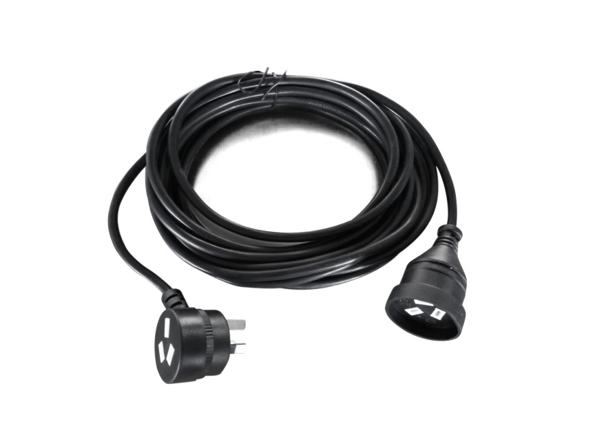 [9341756016428] 9341756016428 8Ware AU Power Cable Extension  3-Pin Male to Female 2m 3-Pin AU Piggy Back Black