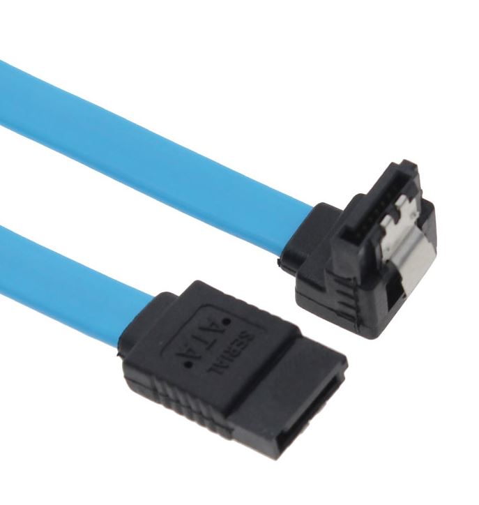 [9320201002216] 9320201002216 Astrotek SATA 3.0 Data Cable 50cm Male to Male 180 to 90 Degree with Metal Lock 26AWG Blue LS