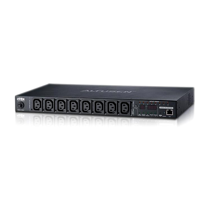 [4710423777682] Aten 8-Port 10A Eco Power Distribution Unit with Port Monitor - PDU over IP, 1RU Rack Mount Design, Control and Monitor Power Status (PE8108G)