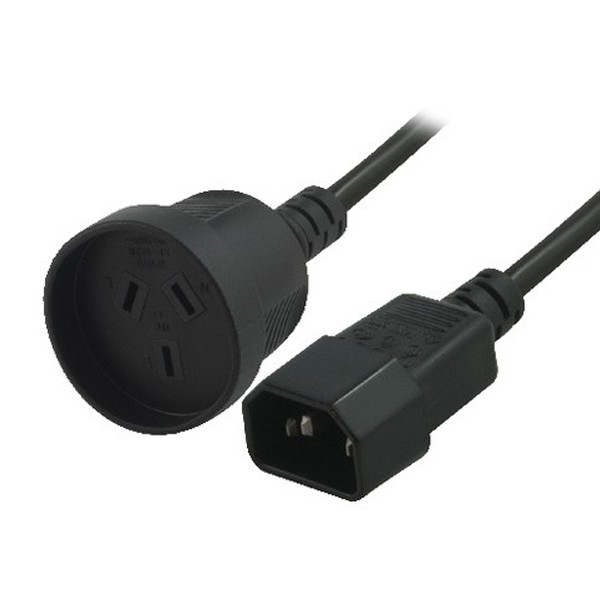 [9341756014622] 9341756014622 8Ware Power Extension Cable 15cm 3-Pin AU to IEC C14 Female to Male for UPS ~CBC-RC-3083 H40UPSIEC150MM