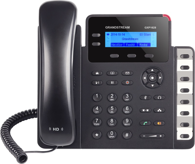 [6947273701866] 6947273701866 Grandstream GXP1628 2 Line IP Phone, 2 Sip Accounts, 132x48 Backlit Graphical Display, HD Audio, Dual-Switched Gigabit Ports, Powerable Via POE