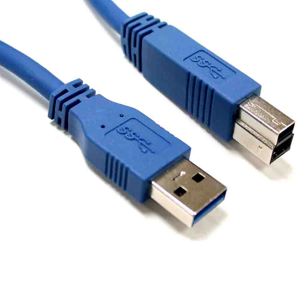 [9341756009024] 9341756009024 8Ware USB 3.0 Printer Cable 1m Type A to Type B Male to Male for External HDD Hard Drive Printer Scanner USB Hub Docking Station Blue Color