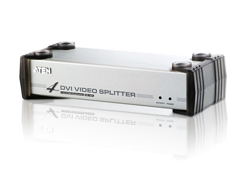 [4710423773325] Aten Video Splitter 4 Port DVI Video Splitter w/ Audio, 1920x1200@60Hz, Cascadable to 3 Levels (Up to 64 Outputs)