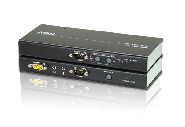 [4719264643859] Aten KVM Extender Kit VGA/Audio Cat 5 Extender w/ Local Access, 1920x1200@60Hz 30m, 1600x1200@60Hz 150m, 1280x1024@60Hz 200m
